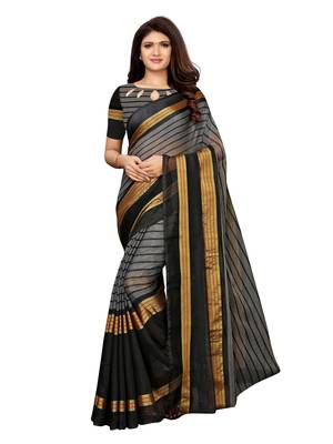 grey woven chanderi saree with blouse 1