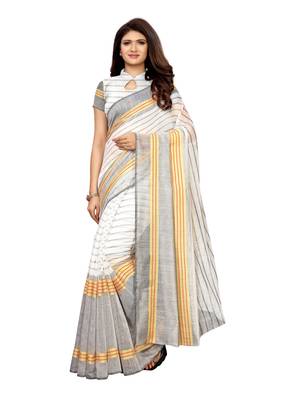 white woven chanderi saree with blouse 1