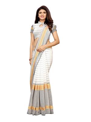 white woven chanderi saree with blouse 2