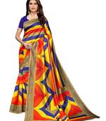 Multicolor Printed Art Silk Saree With Blouse