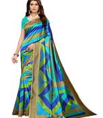 Multicolor Printed Art Silk Saree With Blouse