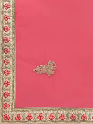 Beige Embroidered Silk Semi Stitched Lehenga 5