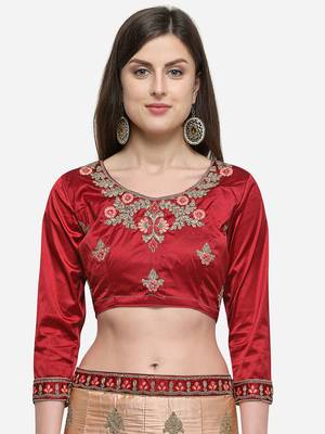 Peach Embroidered Silk Semi Stitched Lehenga 3