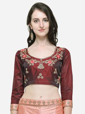 Pink Embroidered Silk Semi Stitched Lehenga 3