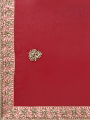 Pink Embroidered Silk Semi Stitched Lehenga 5