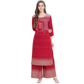 Red printed rayon kurtas-and-kurtis 1