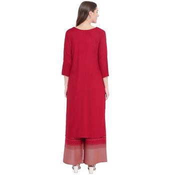 Red printed rayon kurtas-and-kurtis 2