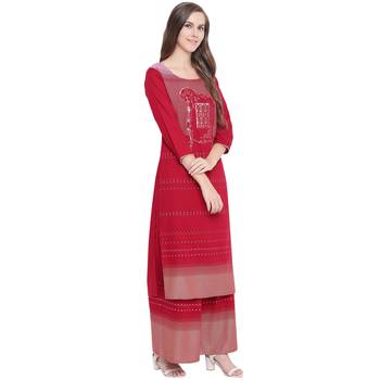 Red printed rayon kurtas-and-kurtis 3