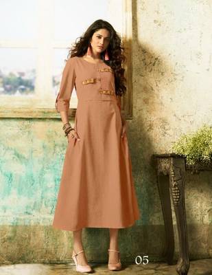 Coffee embroidered rayon embroidered-kurtis 1