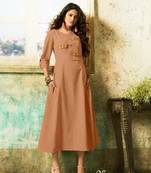 Coffee embroidered rayon embroidered-kurtis