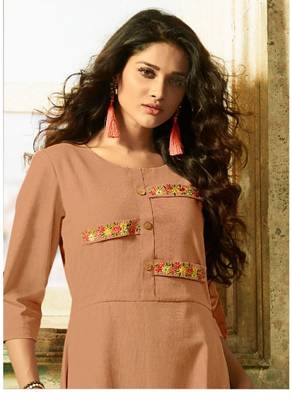 Coffee embroidered rayon embroidered-kurtis 2