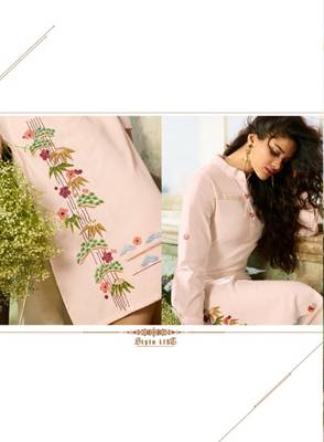 Light-pink embroidered rayon embroidered-kurtis 2
