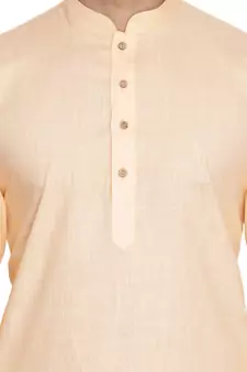 Fawn Plain Cotton Kurta Pajama