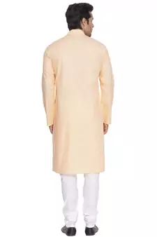 Fawn Plain Cotton Kurta Pajama