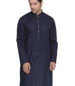 Blue Plain Cotton Men-Kurtas