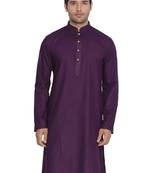 Purple Plain Cotton Men-Kurtas