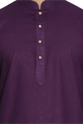 Purple Plain Cotton Men-Kurtas 3