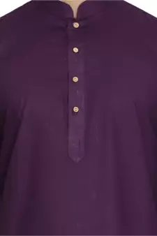Purple Plain Cotton Men-Kurtas