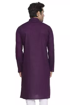 Purple Plain Cotton Men-Kurtas