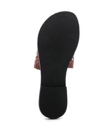 Trends & Trades Womens Hand-Woven Laser Cut Genuine White Leather Flats 