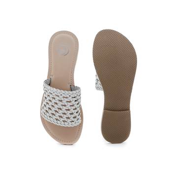 Trends & Trades Womens Hand-Woven Laser Cut Genuine White Leather Flats  5