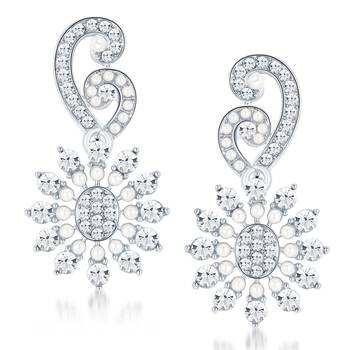 White diamond earrings 1