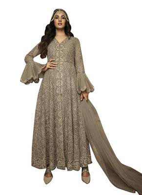 Grey Embroidered Net Salwar 1