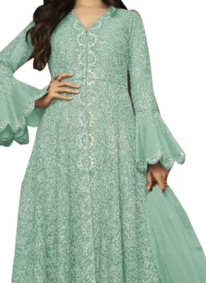 Green Embroidered Net Salwar 2