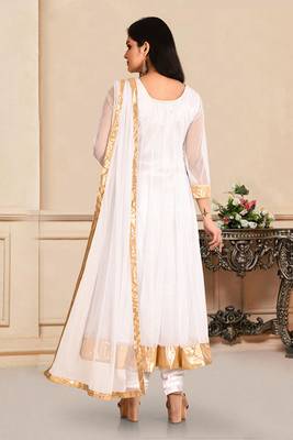 White embroidered net salwar 2