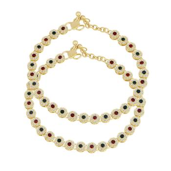 Gold diamond anklets 1