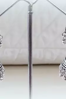 Tribal german silver jhumka earring