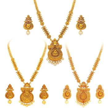 Gold diamond necklace-sets 1
