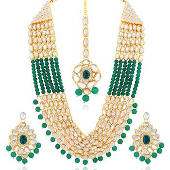 Green pearl necklace-sets 1