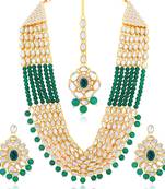 Green pearl necklace-sets
