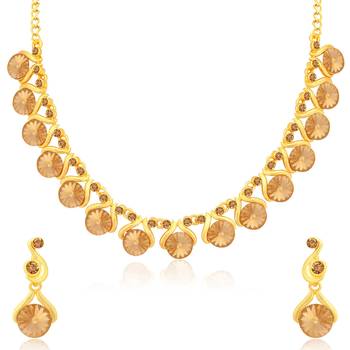 Brown crystal necklace-sets 1