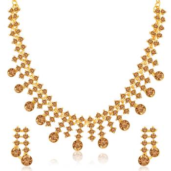 Brown crystal necklace-sets 1