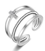 Silver diamond rings