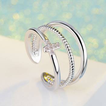 Silver diamond rings 3