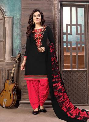 Black embroidered cotton salwar 1