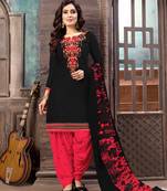 Black embroidered cotton salwar