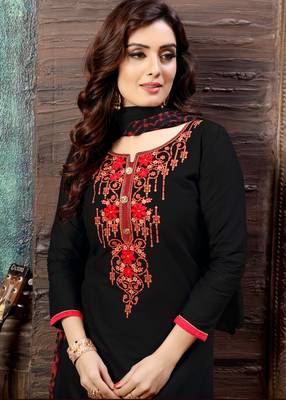 Black embroidered cotton salwar 2