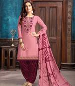 Light pink embroidered cotton salwar