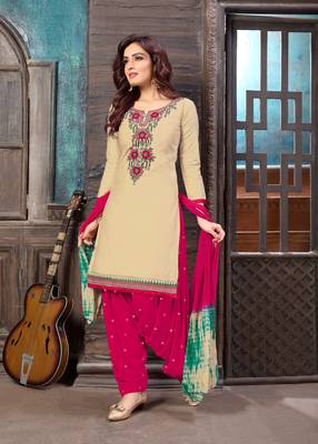 Off-white embroidered cotton salwar 1