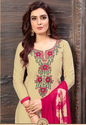 Off-white embroidered cotton salwar 2