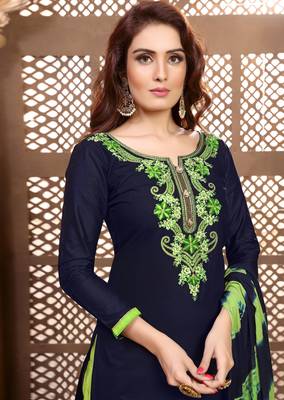 Blue embroidered cotton salwar 2