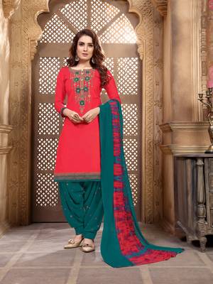 Pink embroidered cotton salwar 1