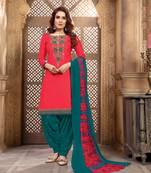 Pink embroidered cotton salwar
