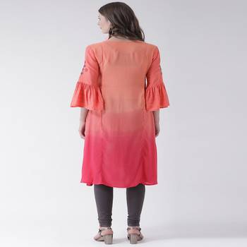 Pink Plain Cotton stitched kurti 3