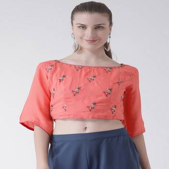 Pink Embroidered Rayon stitched kurti 1