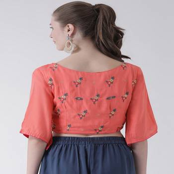 Pink Embroidered Rayon stitched kurti 3